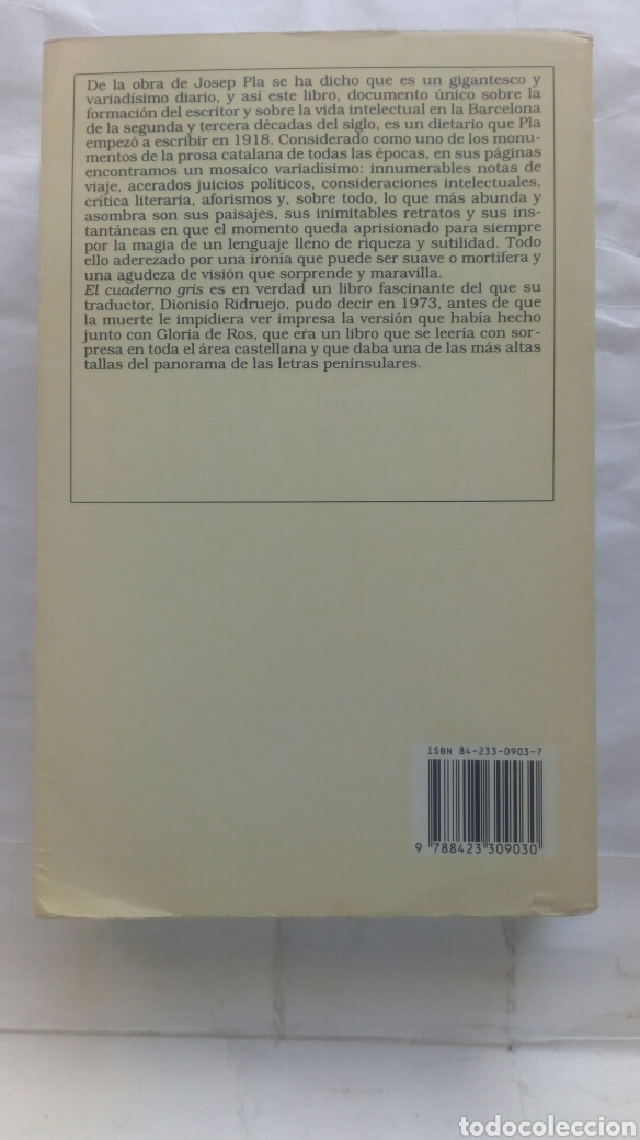 Libros de segunda mano: El cuaderno gris. Josep Pla. - Foto 2