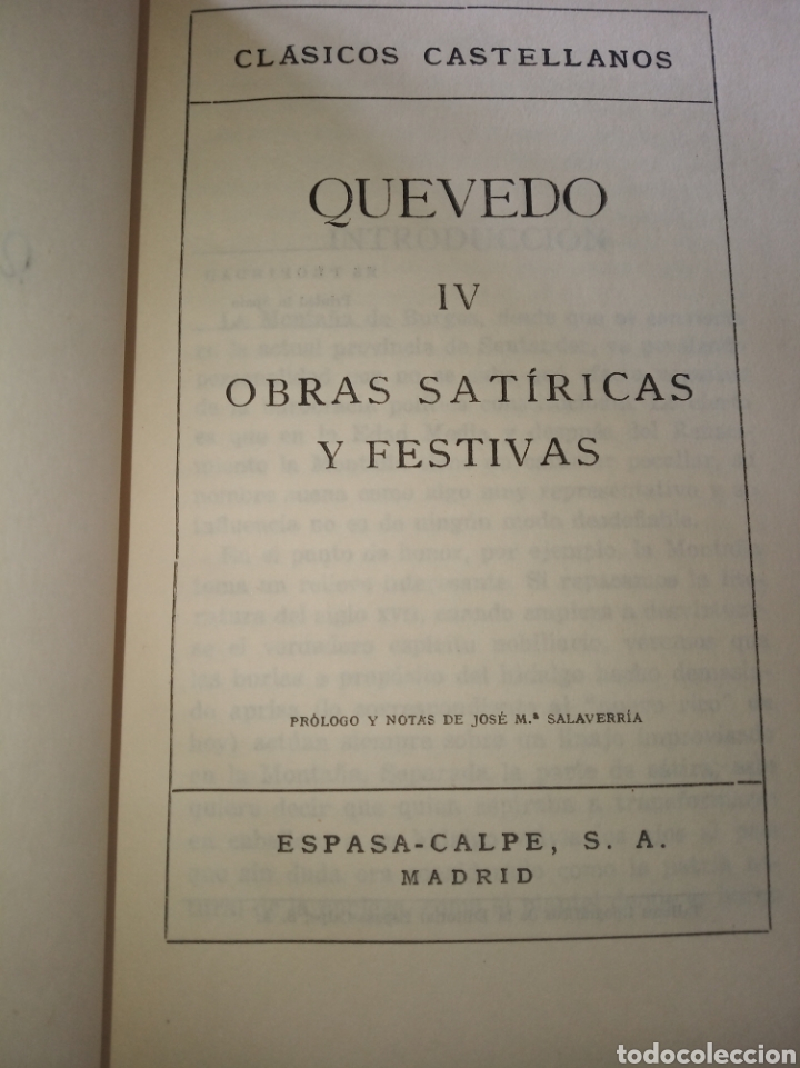 Libros de segunda mano: Obras sat&iacute;ricas y festivas. Quevedo. - Foto 6