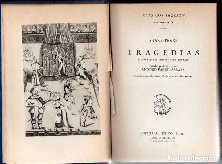 Libros de segunda mano: SHAKESPEARE : TRAGEDIAS - ROMEO Y JULIETA, HAMLET, OTELO, EL REY LEAR (JACKSON, 1957) - Foto 1