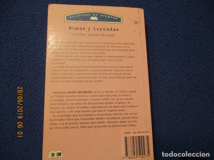 Libros de segunda mano: RIMAS Y LEYENDAS Gustavo Adolfo B&eacute;cquer M.E. Editores 1995 - Foto 2