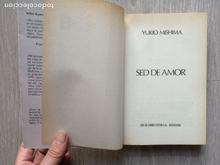 Libros de segunda mano: YUKIO MISHIMA. SED DE AMOR. CARALT. - Foto 4