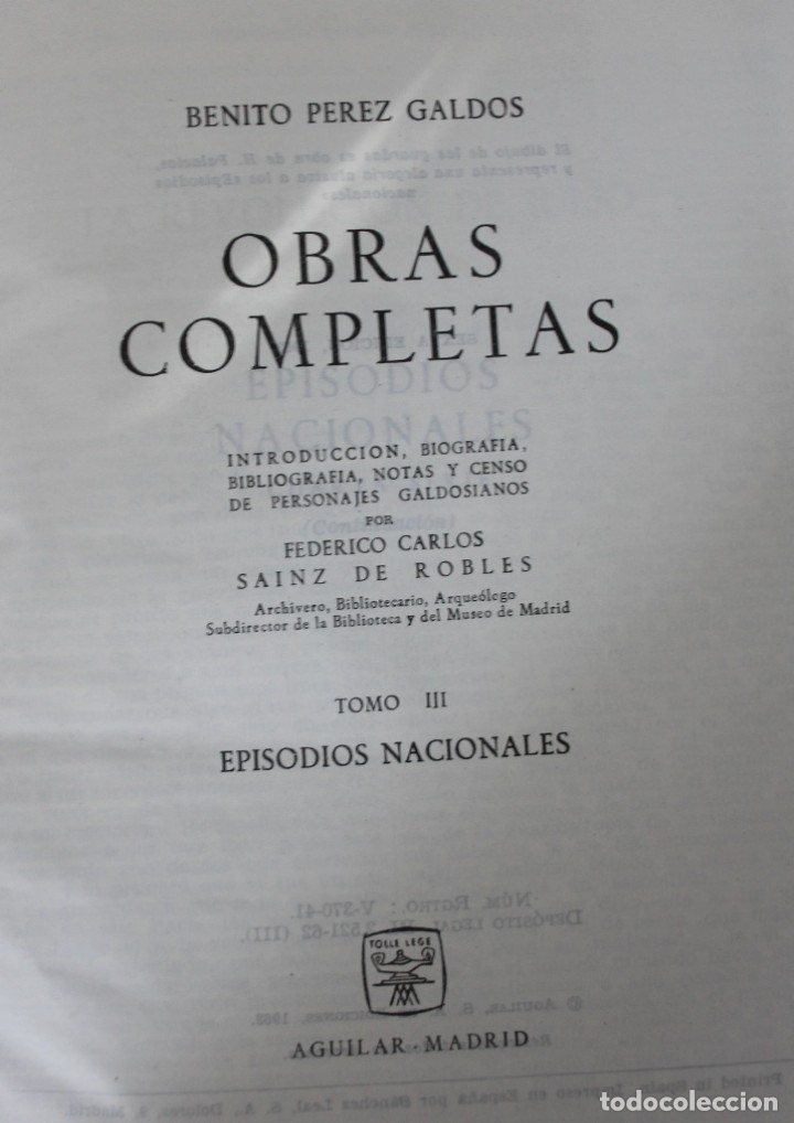 B. Perez Galdos 0bras Completas Tomo Iii Episod - Comprar Libros ...