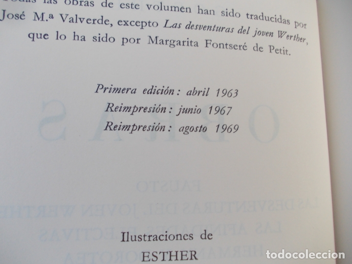 Libros de segunda mano: GOETHE  OBRAS 1969 - Foto 4