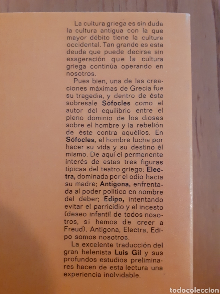 Libros de segunda mano: Ant&iacute;gona. Edipo rey. Electra. S&oacute;focles. Labor. 9788433500526 - Foto 2