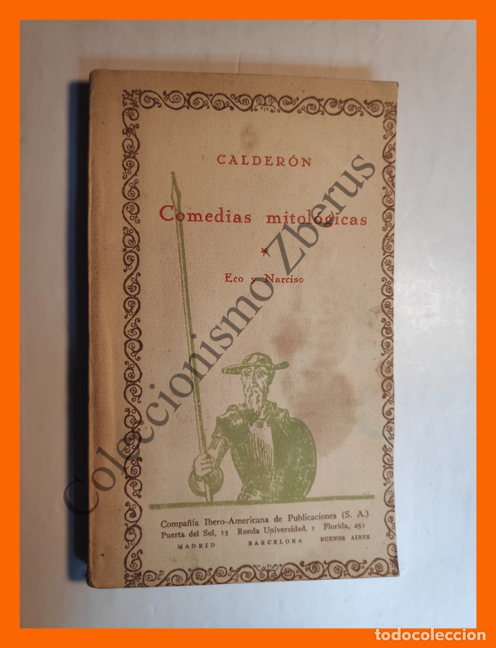 Libros de segunda mano: Comedias Mitologicas. I.- Eco y Narciso - Pedro Calder&oacute;n de la Barca - Foto 1