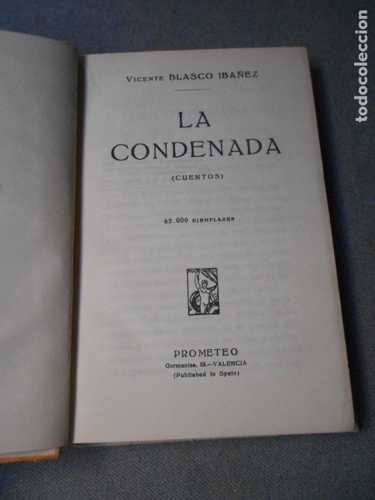 Libros de segunda mano: LA CONDENADA. CUENTOS. BLASCO IBA&Ntilde;EZ. - Foto 2