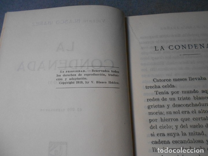 Libros de segunda mano: LA CONDENADA. CUENTOS. BLASCO IBA&Ntilde;EZ. - Foto 3