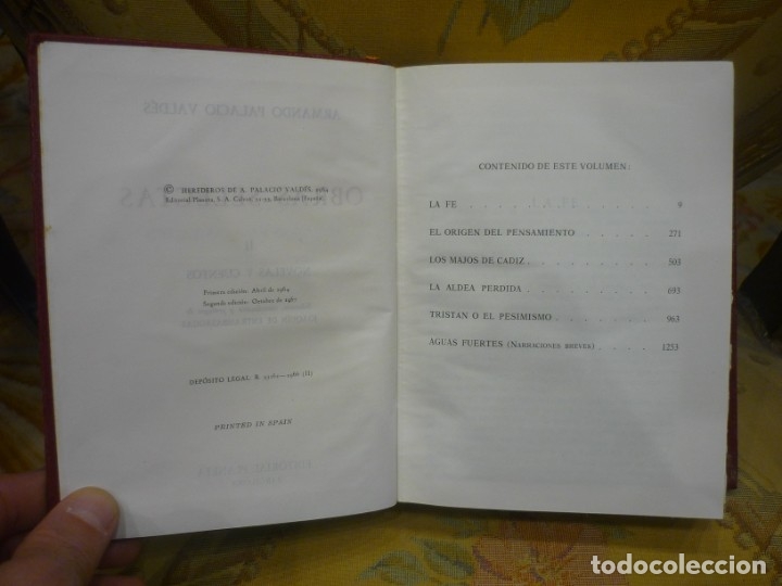 Libros de segunda mano: OBRAS SELECTAS DE ARMANDO PALACIO VALD&Eacute;S. DOS TOMOS CON ESTUCHE. COMPLETO. - Foto 11