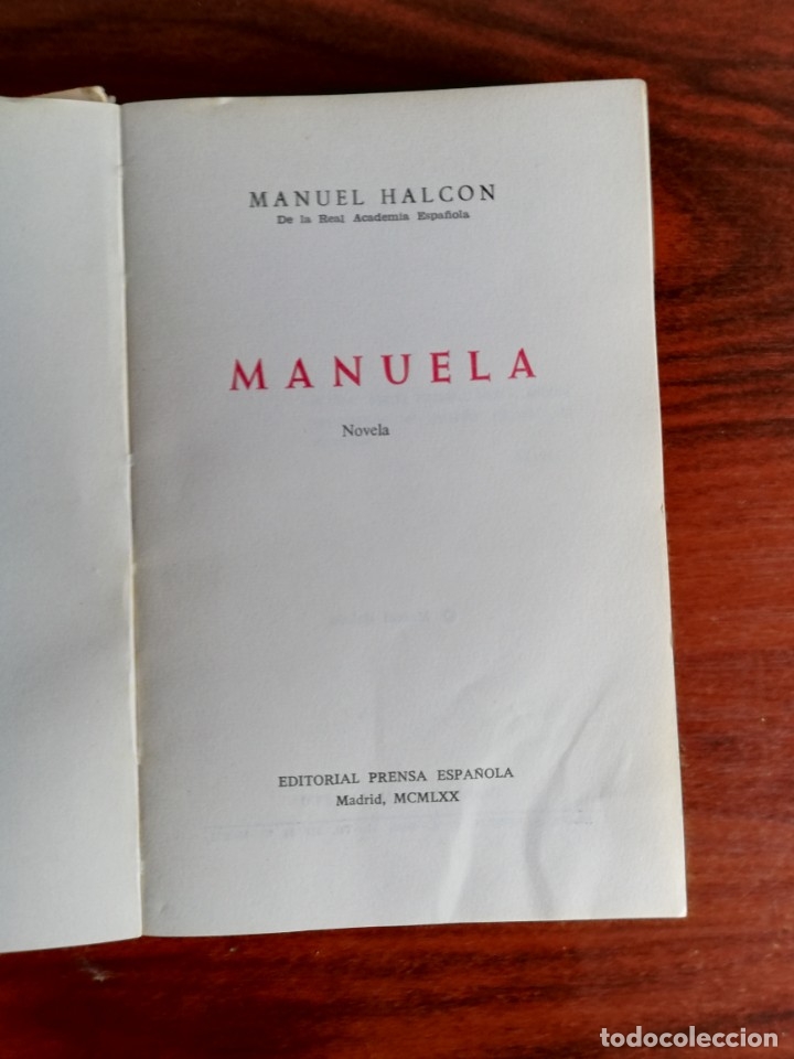 Libros de segunda mano: Manuela. Manuel Halc&oacute;n - Foto 2