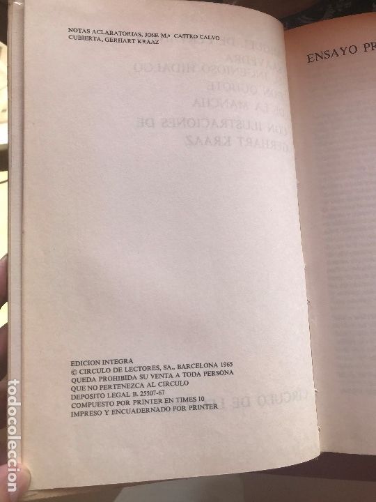 Libros de segunda mano: LIBRO DON QUIJOTE DE LA MANCHA. ED. CIRCULO DE LECTORES 1965 - Foto 4