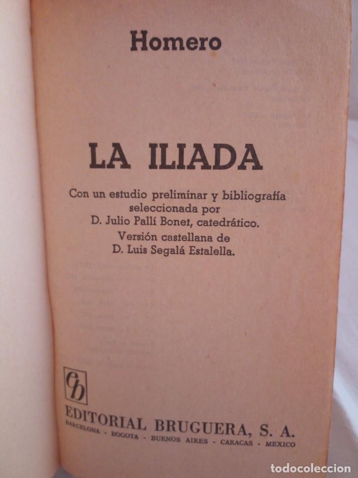 Libros de segunda mano: 331-LA ILIADA, Homero, bruguera libro clasico, - Foto 4