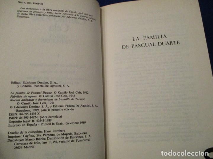 Libros de segunda mano: CAMILO JOS&Eacute; CELA Obras Completas Vol 1 Ediciones Destino 1987 - Foto 4