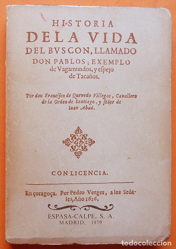 Historia De La Vida Del Buscon Edicion Facsimi Comprar Libros Clasicos En Todocoleccion