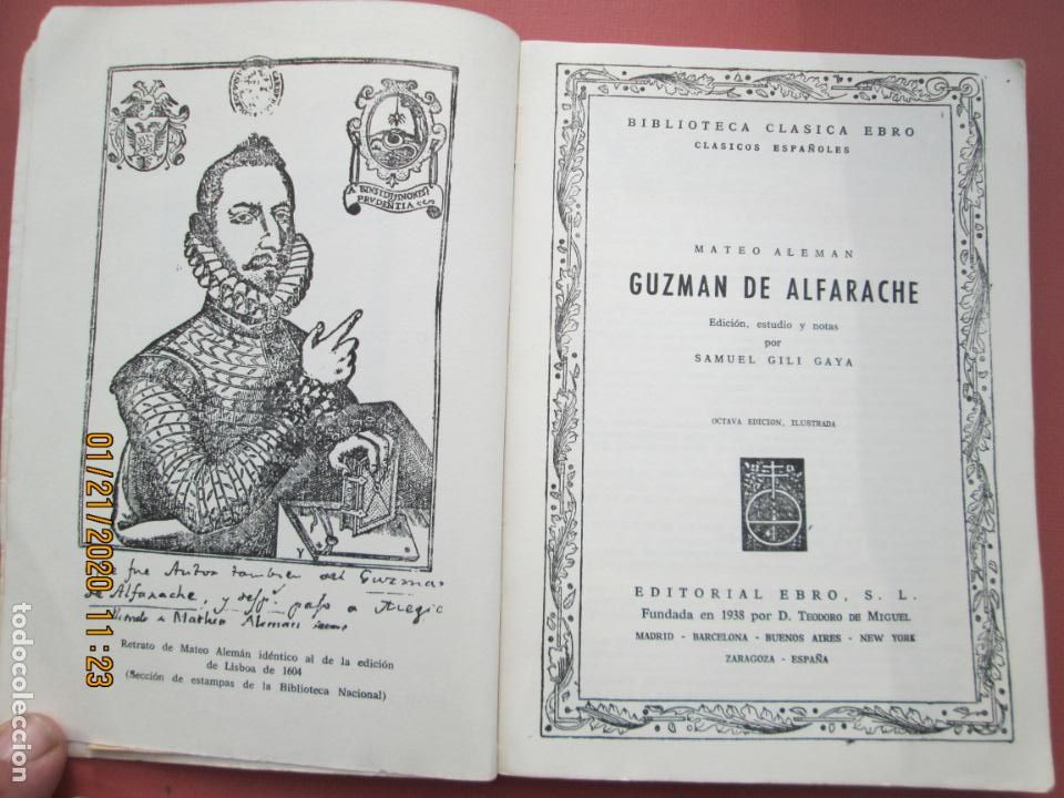Libros de segunda mano: GUZM&Aacute;N DE ALFARACHE - M. ALEM&Aacute;N - CL&Aacute;SICOS EBRO 1976. - Foto 2