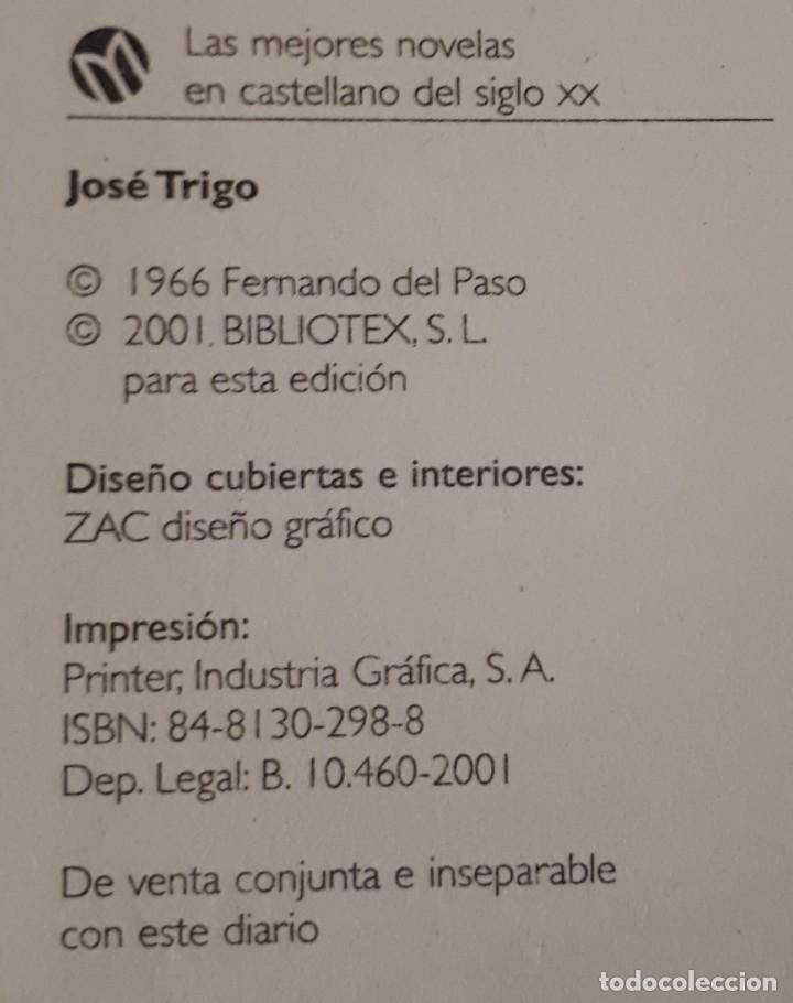Libros de segunda mano: Jos&eacute; Trigo &ndash; Fernando del Paso - Foto 2