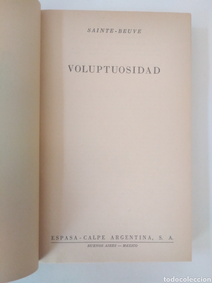 Libros de segunda mano: Voluptuosidad / Carlos A. de Sainte Beuve. Austral, 1069. - Foto 2