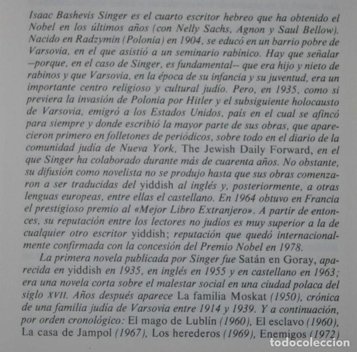 Libros de segunda mano: Isaac B. Singer -Obras selectas de Premios Nobel - Foto 6