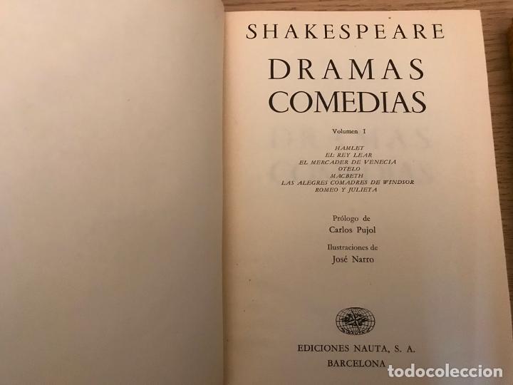 Libros de segunda mano: SHAKESPEARE - DRAMAS Y COMEDIAS -DOS TOMOS - 1967 - Foto 2