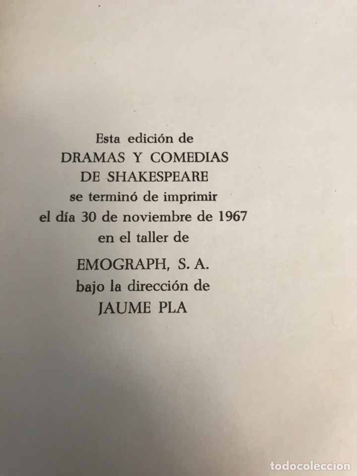 Libros de segunda mano: SHAKESPEARE - DRAMAS Y COMEDIAS -DOS TOMOS - 1967 - Foto 7