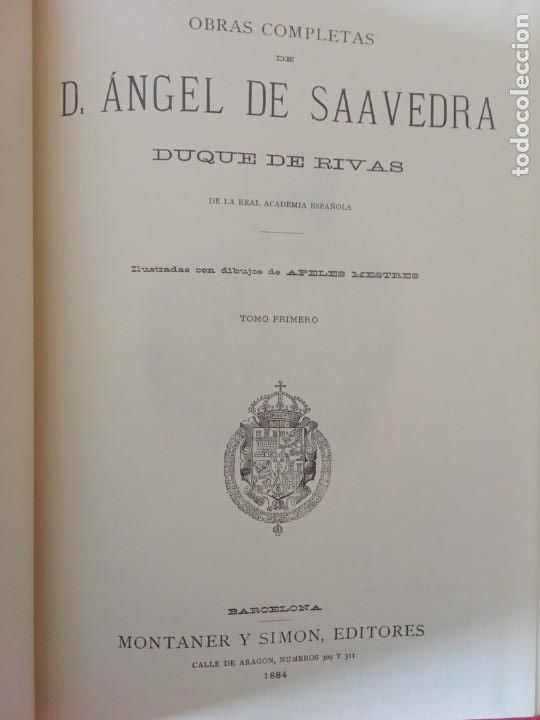Libros de segunda mano: DUQUE DE RIVAS : OBRAS COMPLETAS. EDICI&Oacute;N FACS&Iacute;MIL.2 VOL. 1982. - Foto 3