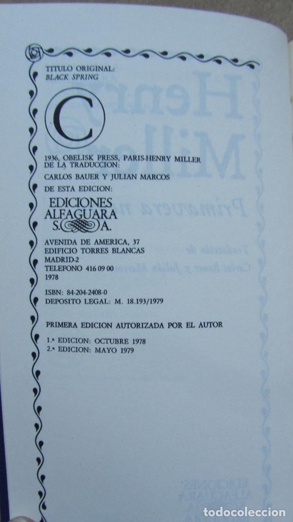 Libros de segunda mano: PRIMAVERA NEGRA HENRY MILLER ALFAGURA EDICIONES - Foto 4