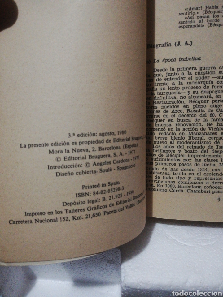 Libros de segunda mano: Rimas y leyendas .Gustavo Adolfo B&eacute;cquer .Editorial bruguera - Foto 3