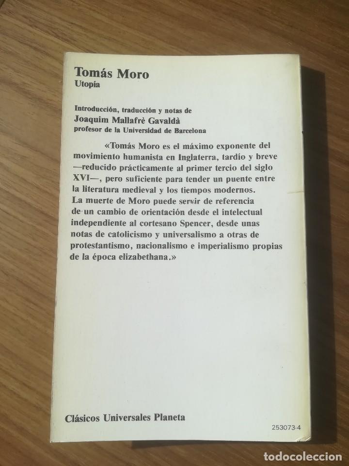 Libros de segunda mano: UTOPIA - TOMAS MORO - EDITORIAL PLANETA 1986 - Foto 2