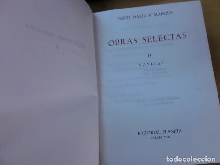 Libros de segunda mano: OBRAS SELECTAS II NOVELAS E.M. REMARQUE EDIT PLANETA 1&deg; EDICION A&Ntilde;O 1966 - Foto 2
