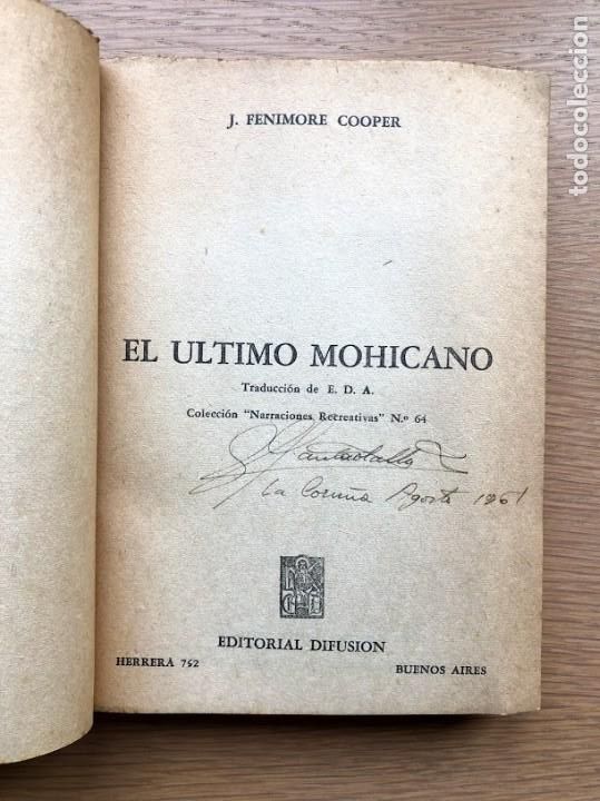 Libros de segunda mano: El &uacute;ltimo mohicano / J. Fenimore Cooper / Editorial Difusi&oacute;n / - Foto 5