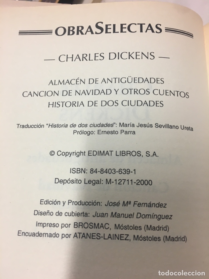 Libros de segunda mano: Charles Dickens. Obras selectas Esimat 1 edici&oacute;n 2000 - Foto 5
