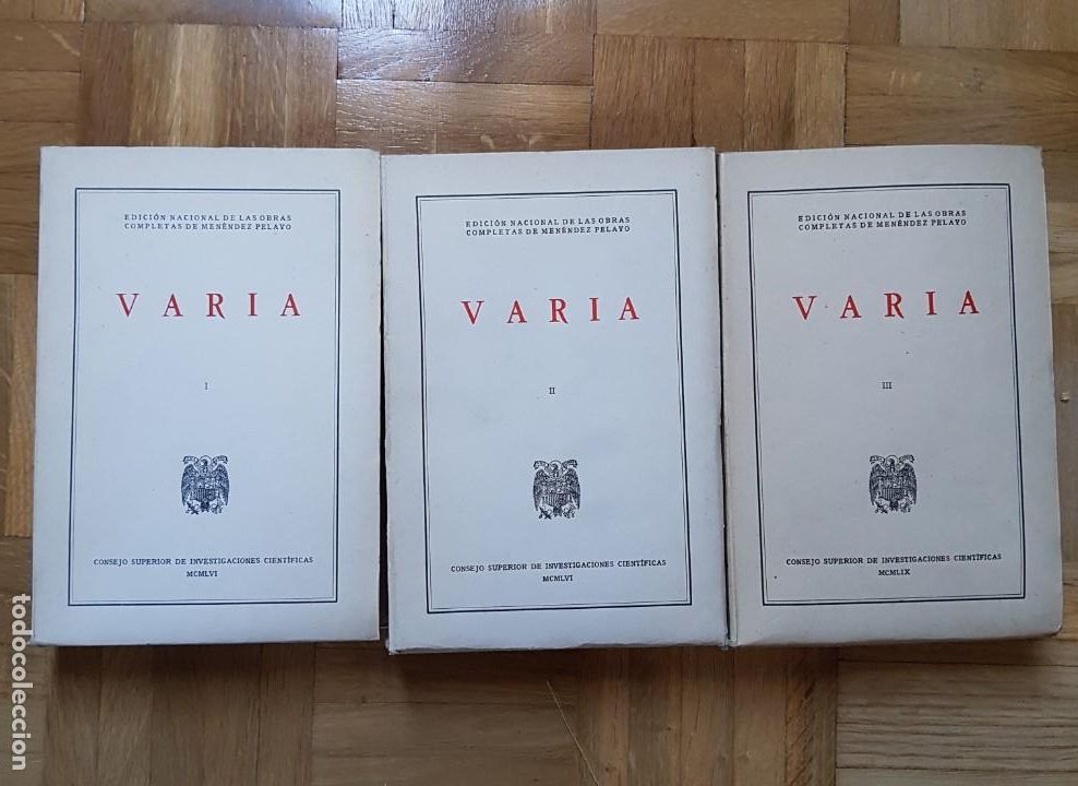 Libros de segunda mano: VARIA. OBRAS COMPLETAS. 3 TOMOS. MEN&Eacute;NDEZ PELAYO. INTONSOS - Foto 2