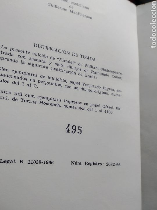 Libros de segunda mano: Hamlet - Ilustrado por Cobos (Edici&oacute;n numerada) - Foto 2