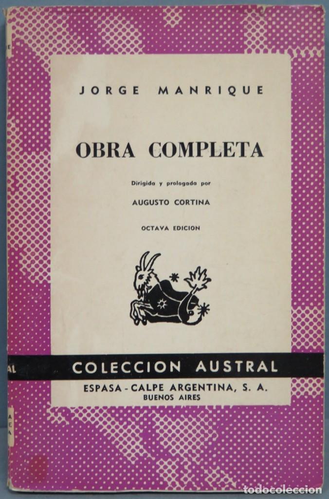Libros de segunda mano: 1966.- OBRA COMPLETA. MANRIQUE. AUSTRAL - Foto 1