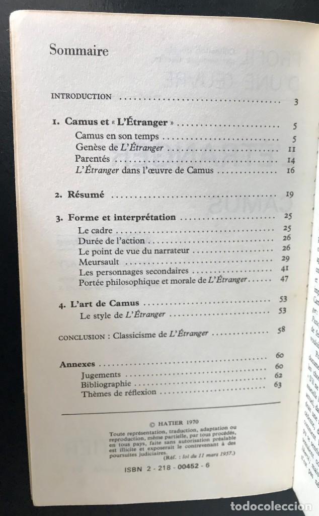 Libros de segunda mano: LEtranger - Camus par Pierre - Louis Rey - Foto 3