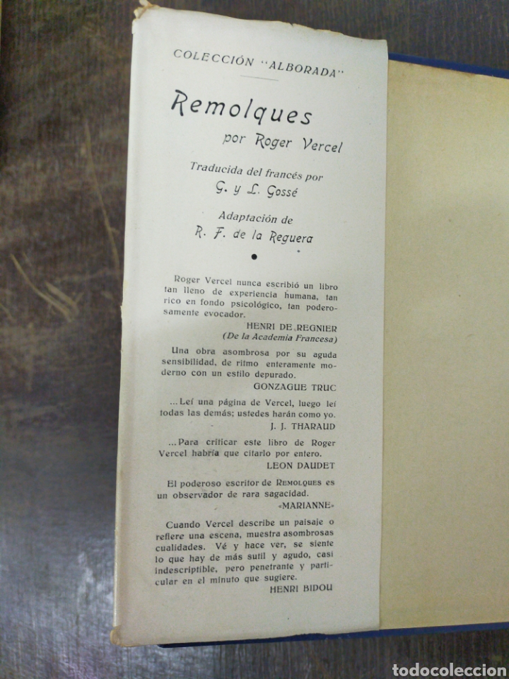 Libros de segunda mano: Remolques. Roger Vercel. Alborada. 1943 - Foto 3