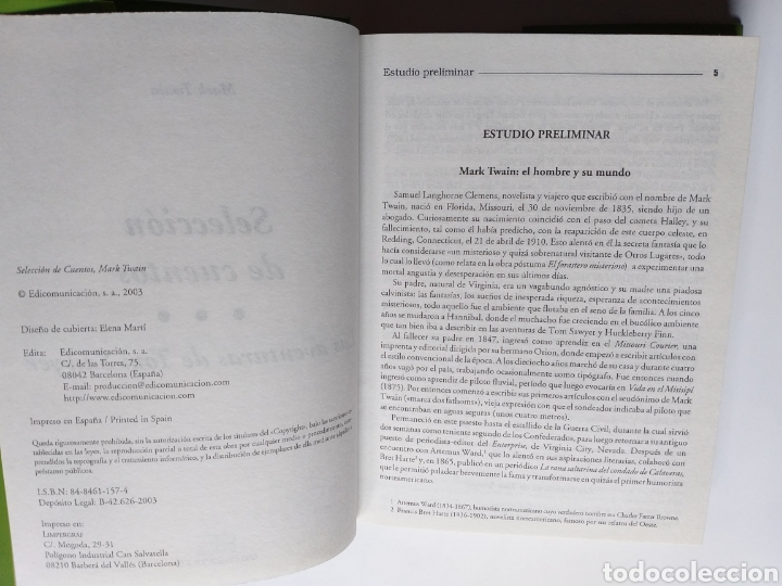 Libros de segunda mano: Selecci&oacute;n de cuentos de Mark Twain . . Edicomunicaci&oacute;n 2003 - Foto 7