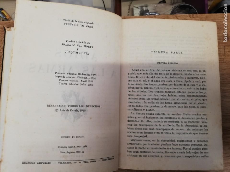 Libros de segunda mano: ADI&Oacute;S A LAS ARMAS. ERNEST HEMINGWAY. LUIS DE CARALT. 1960 - Foto 4