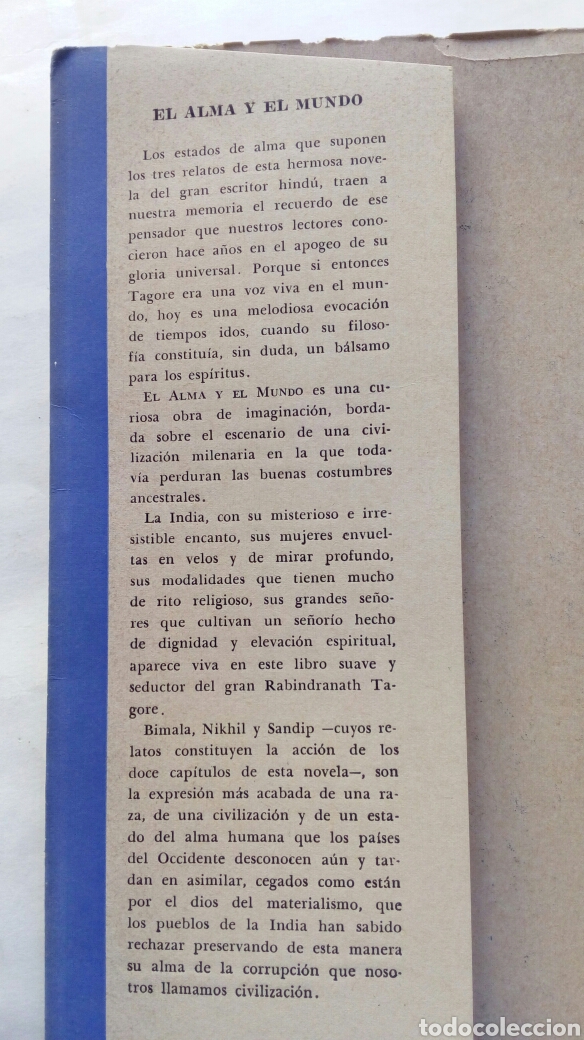 Libros de segunda mano: El alma y el mundo. Rabindranath Tagore. - Foto 3