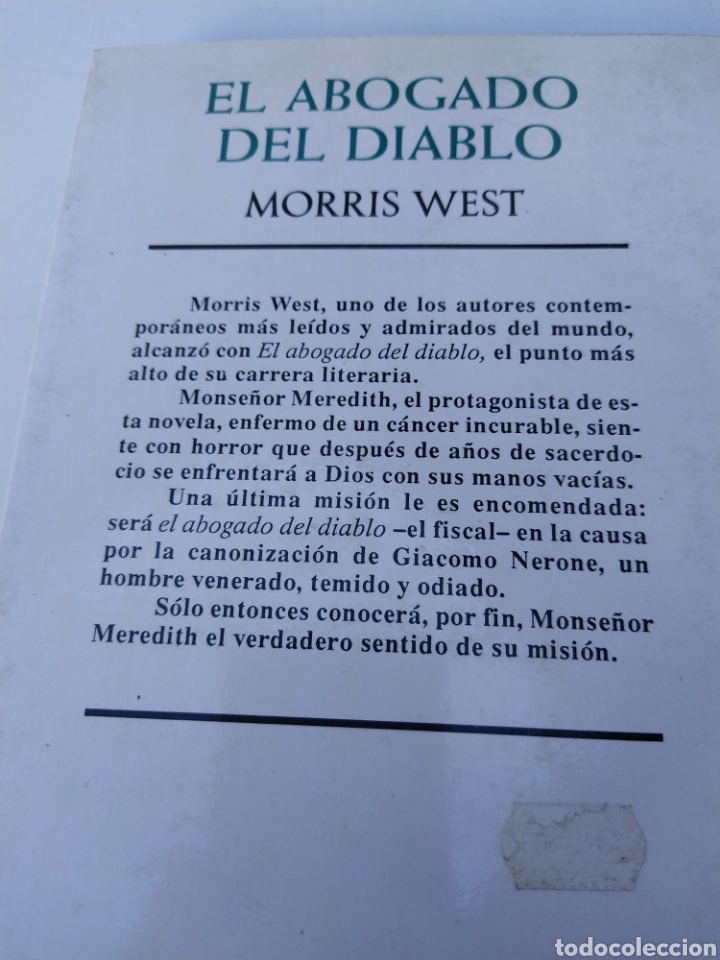 Libros de segunda mano: El abogado del diablo Morris West Javier Vergara 1990 - Foto 2