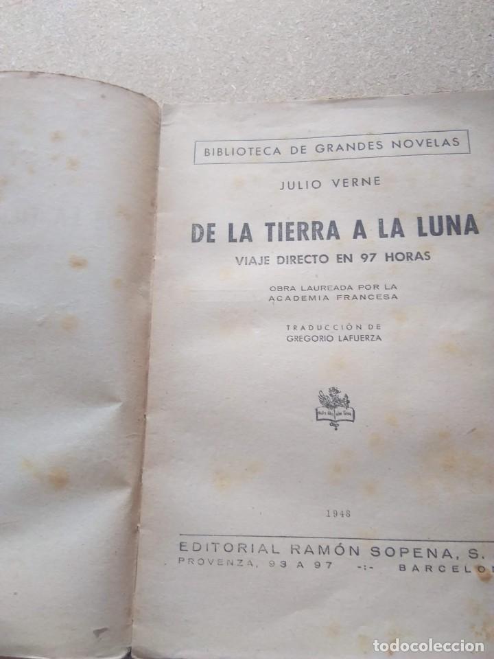 Libros de segunda mano: DE LA TIERRA A LA LUNA. JULIO VERNE. 1948 - Foto 2