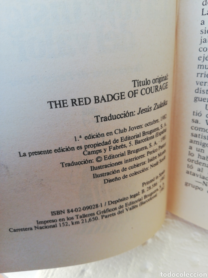 Libros de segunda mano: La roja insignia. Stephen Crane. Ed bruguera - Foto 3
