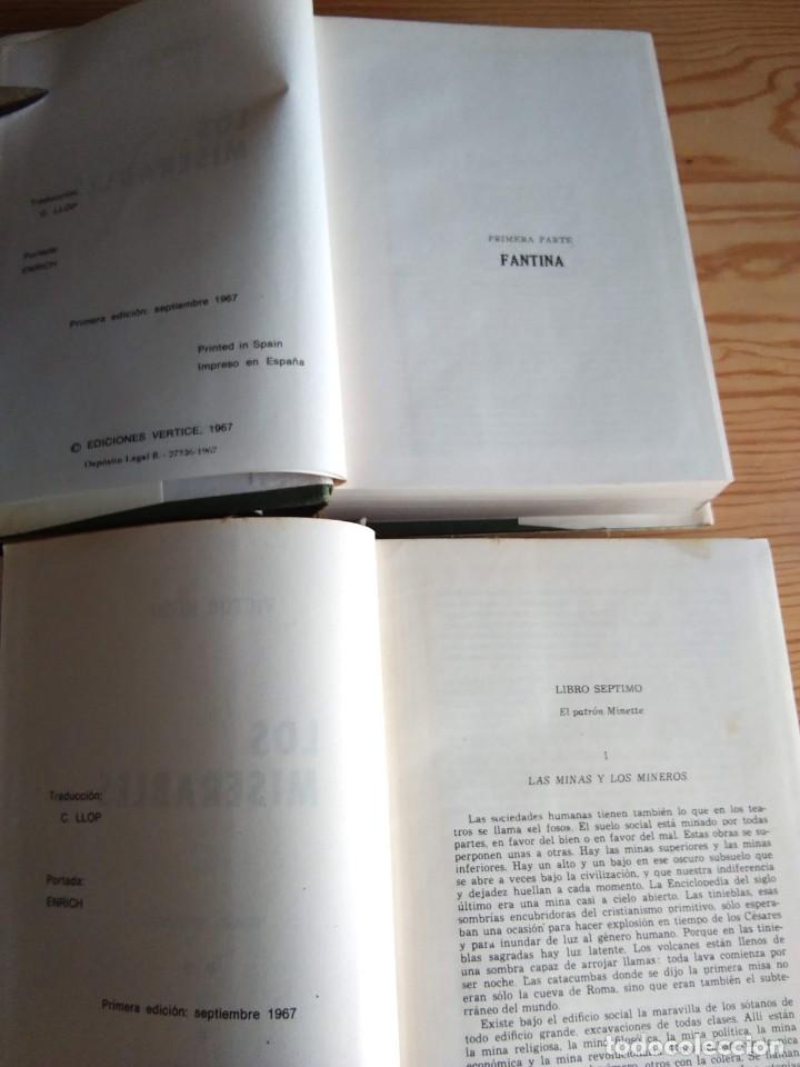 Libros de segunda mano: LOS MISERABLES. VICTOR HUGO. TOMO I y II. 1967 - Foto 3
