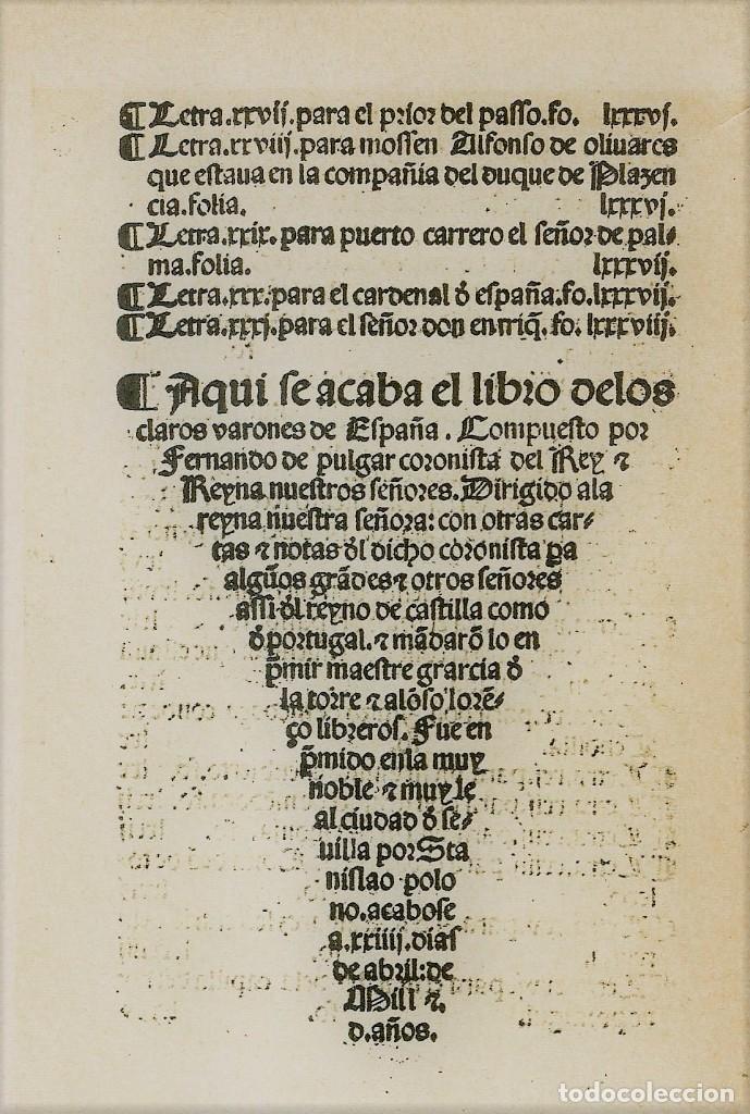 Libros de segunda mano: CLAROS VARONES DE ESPA&Ntilde;A, DE HERNANDO DEL PULGAR. FACSIMIL - Foto 6