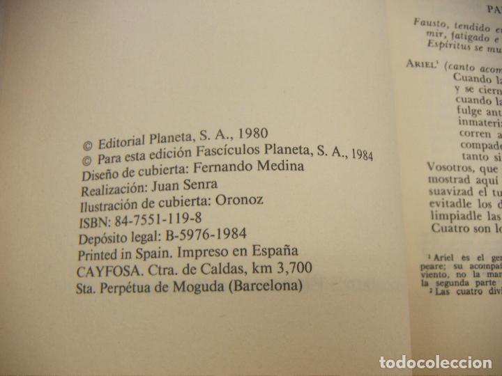 Libros de segunda mano: Fausto II. Johann W, Goethe, edit. Planeta - Foto 3