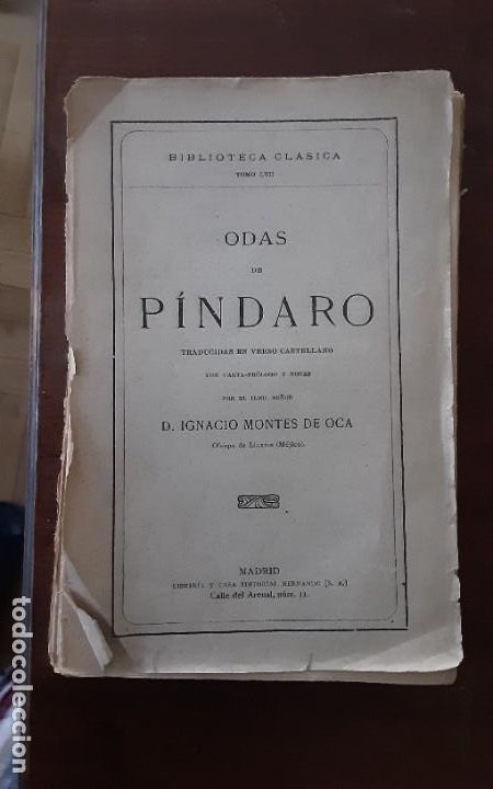 Libros de segunda mano: P&Iacute;NDARO - ODAS - BIBLIOTECA CL&Aacute;SICA, 1925 - Foto 1
