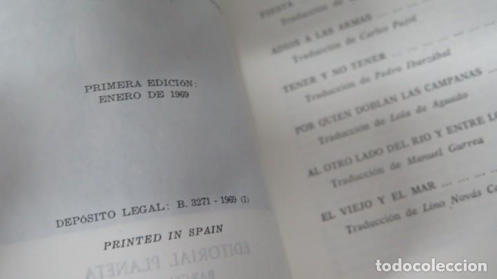Libros de segunda mano: 1969-1971.- OBRAS SELECTAS. HEMINGWAY. 2 TOMOS. PLANETA - Foto 3