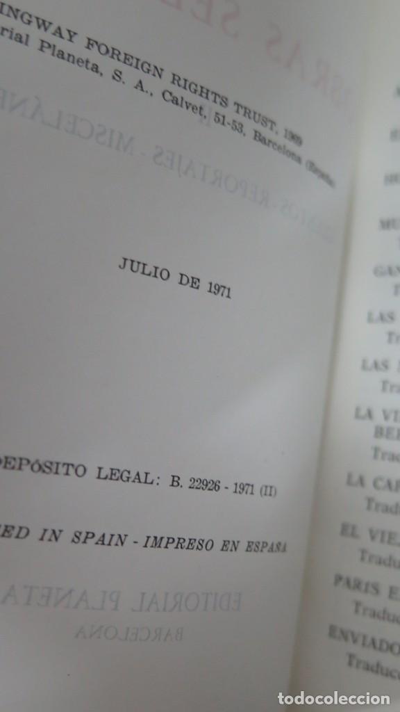 Libros de segunda mano: 1969-1971.- OBRAS SELECTAS. HEMINGWAY. 2 TOMOS. PLANETA - Foto 5