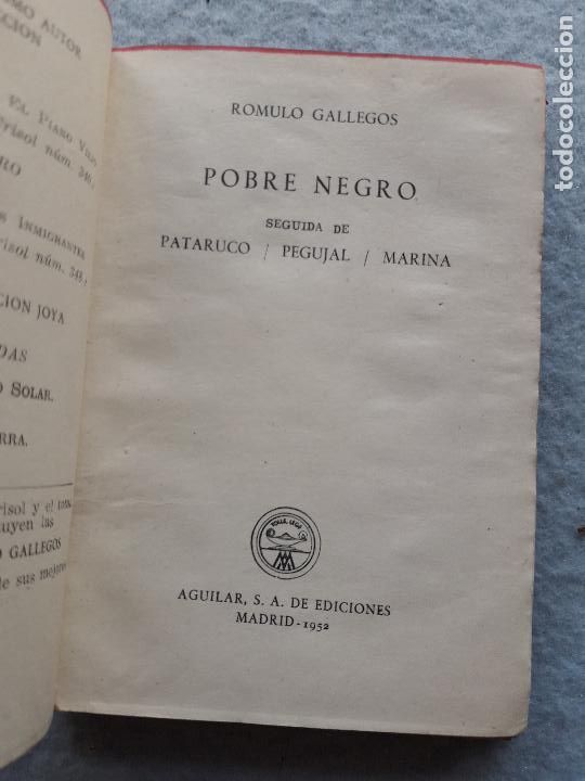 Libros de segunda mano: Pobre negro. R&oacute;mulo Gallegos. Crisol n&ordm; 344. - Foto 2