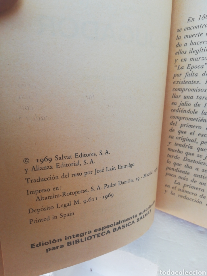 Libros de segunda mano: El jugador .Fedor dostoievski .Salvat - Foto 2