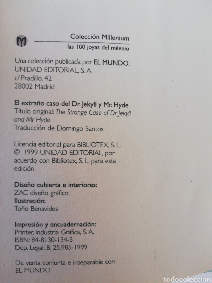 Libros de segunda mano: Dr Jekyll y Mr Hyde. RL Stevenson. Milenium - Foto 4